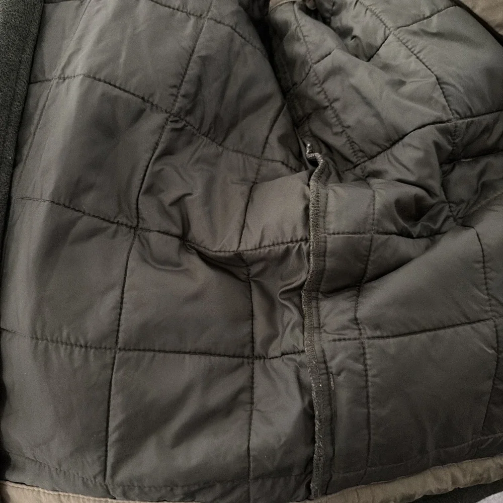 LL Bean Green Wool Cruiser Jacket Field Coat Hunting Quilted Removable Shell